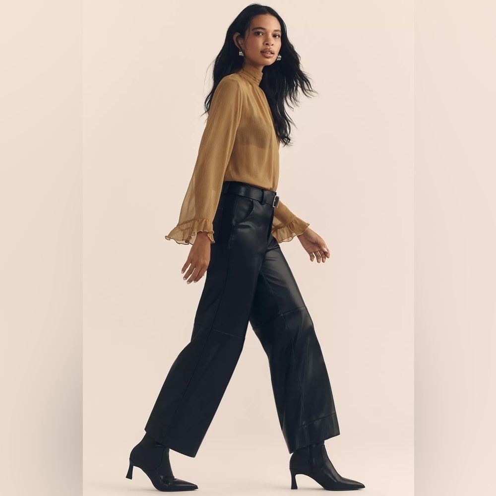 NWT! Joe's Jeans The Mia Faux-Leather Cropped Pants - Size 34 🎟️